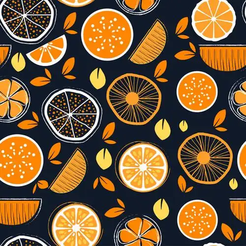 创意橙子无缝背景矢量素材