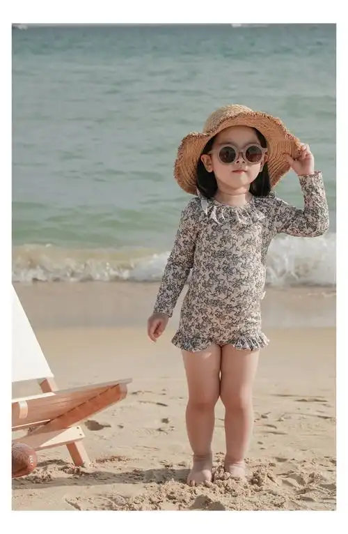 后秀儿童泳衣 幼悠女童可爱卡通游泳衣女宝宝夏季露背连体泳衣儿童