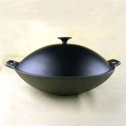 促销包邮 送盖子 铁锅 铸铁炒锅 生铁炒锅 外贸原单直径37cm