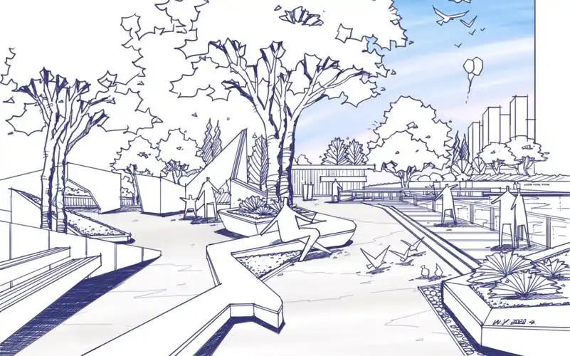 【ipad pro手绘】ipad手绘景观设计效果图(二)