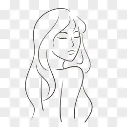 手绘线稿女性侧脸元素