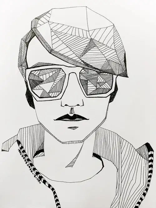 手绘创意线描-人物肖像