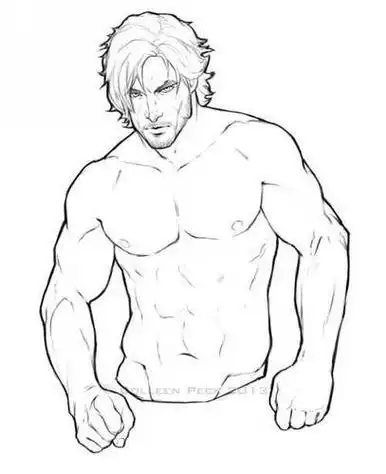 男人裸体画法简笔画