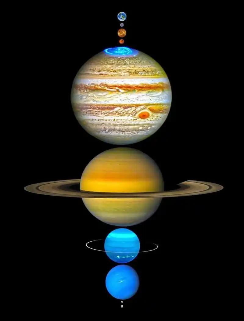 真的是一点也不冤枉它 这个图片是太阳系行星等比例排列,地球和月球的