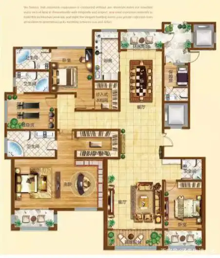 300平米双钥匙入户的大平层户型