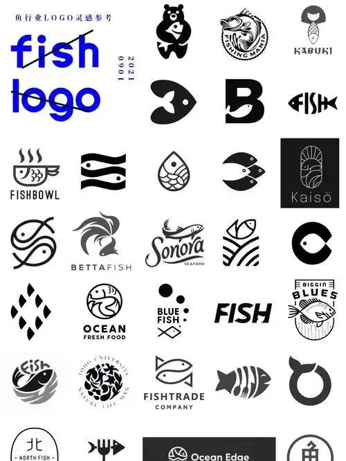 30个令人难忘的鱼行业logo设计