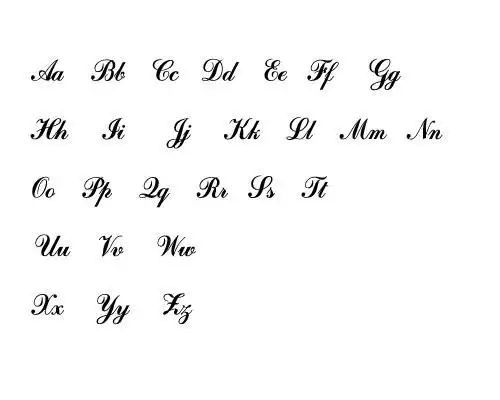 26个英文字母花体字写法,也不要太花,类似于图片中的.