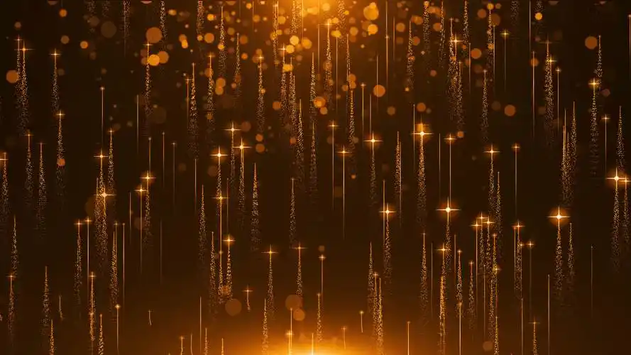 4k金色粒子线条星光庆典晚会舞台背景