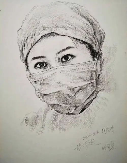 《护士肖像》素描