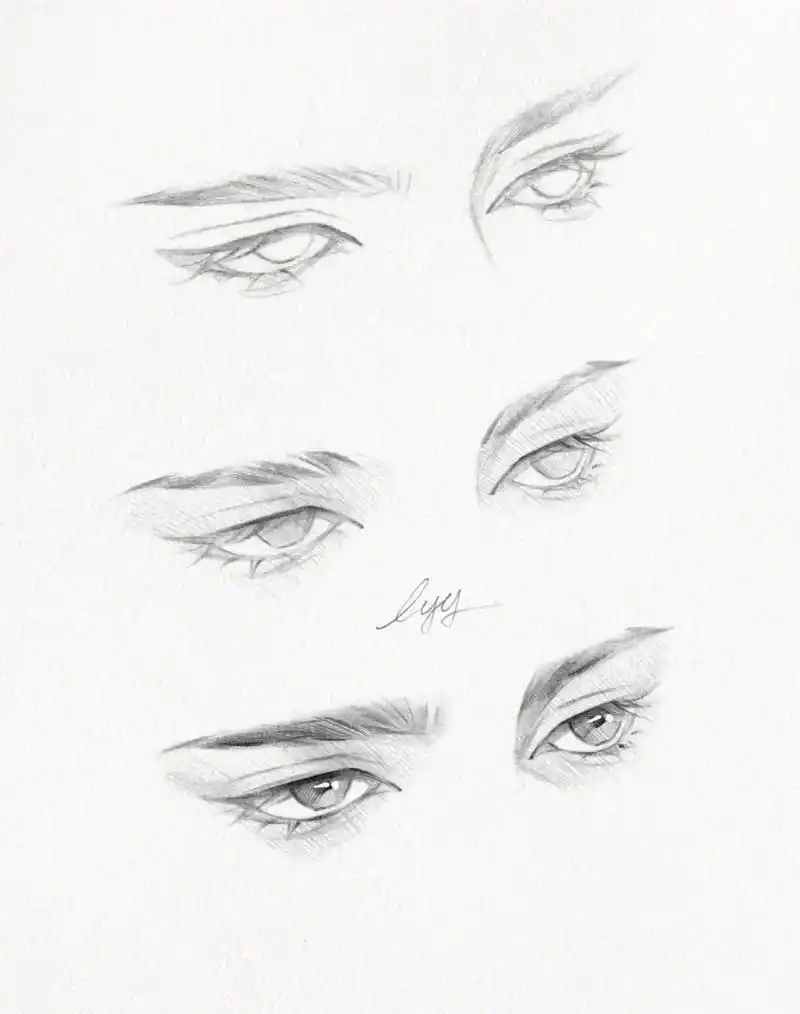 分享阳光老师的一组古风眼睛练习教程,觉得有用就保存练习吧!by