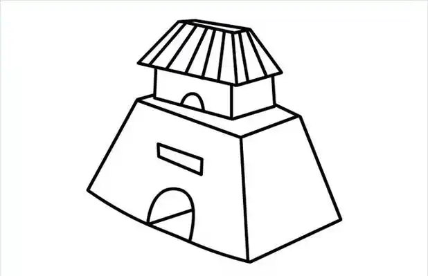 古代城楼简笔画画法步骤,图片,简笔画-学笔画