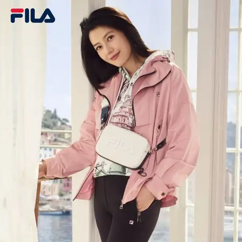 fila斐乐2020冬季梭织休闲长袖外套时尚连帽外套女f11w018704gpk