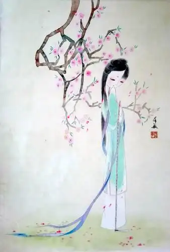 蝶儿的作品还有着一定的提升空间和进取容量,尤其在当下工笔画风格