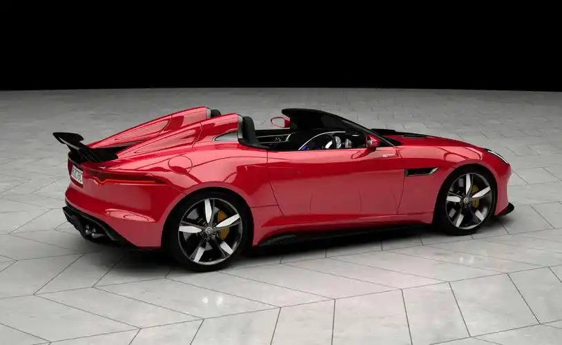 汽车渲染 跑车3d渲染 捷豹f-type红色渲染
