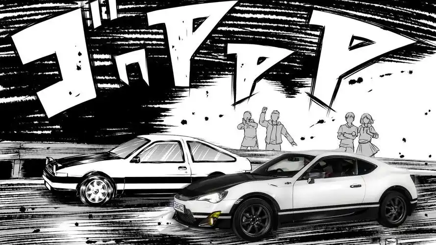 在动漫中,豆腐店送货司机藤原拓海(takumi fujiwara)在日本山路上开着