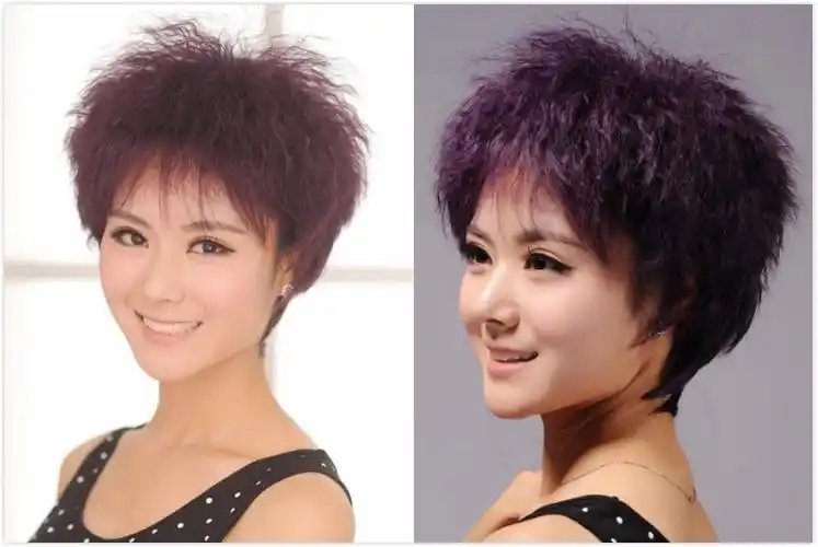 女士短发锡纸烫图片,烫发图片,发型图片