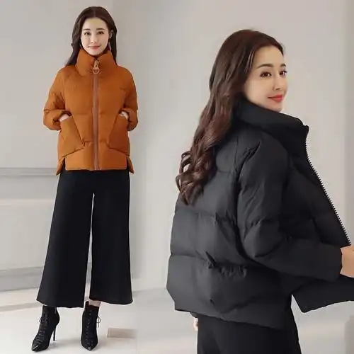 妈妈轻薄小袄子短袄棉衣小棉袄女短款时尚冬装外套小黑袄棉服