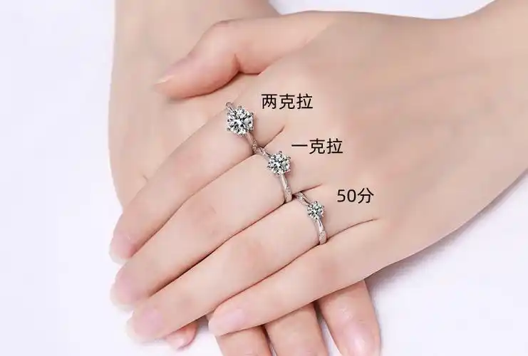 s925纯银女一克拉周家d色莫桑石戒指仿真钻戒 开口六爪直播带证书