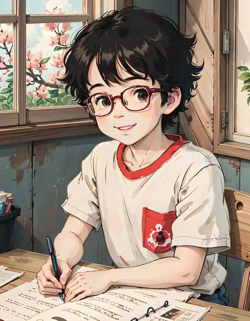 戴眼镜男孩|童年治愈系漫画 哪位小伙伴要的戴眼镜的男生?快来取图了