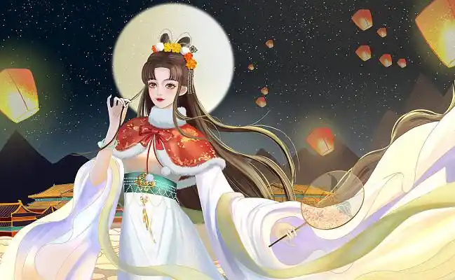 古风仙女中国风古代美女手绘插画海报汉服唯美女插画人物