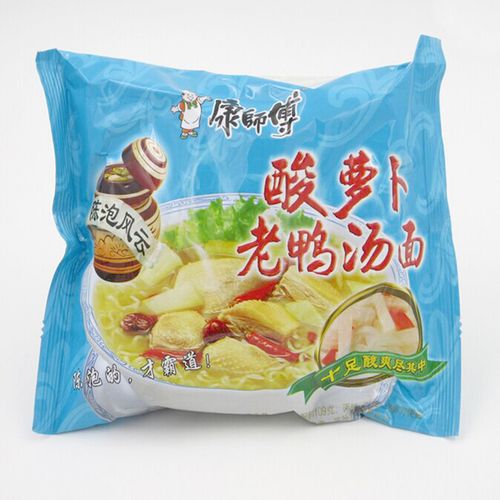 康师傅酸萝卜老鸭汤面107g方便面速食美味泡面24袋整箱参数