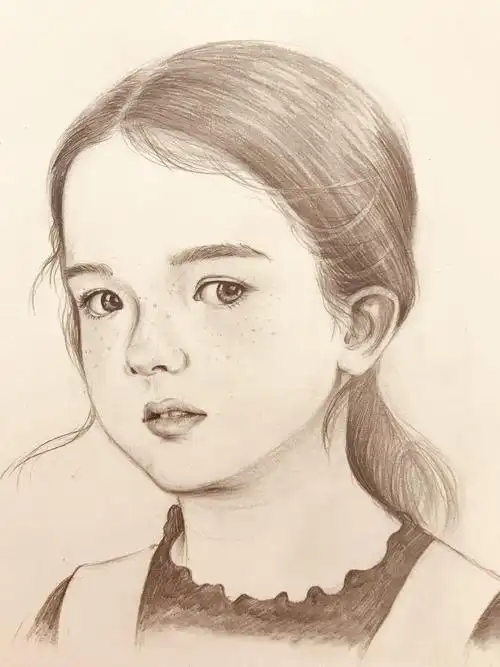 马克笔卡通人像这样的雀斑小女孩你喜欢吗