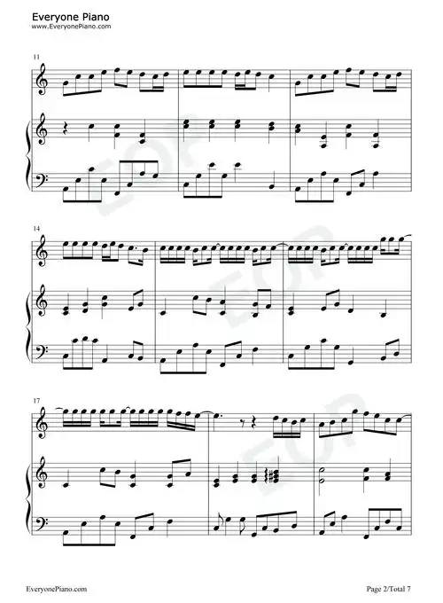 晴天中国好声音第四季第四期五线谱预览2