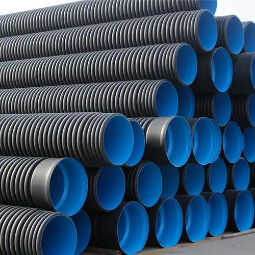 厂家现货联塑hdpe双壁波纹管dn400 pe大口径污水管市政排污管