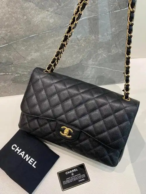 chanel黑金荔枝皮cfjumbo万年经典款
