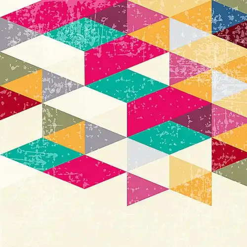 彩色三角形拼接图片
