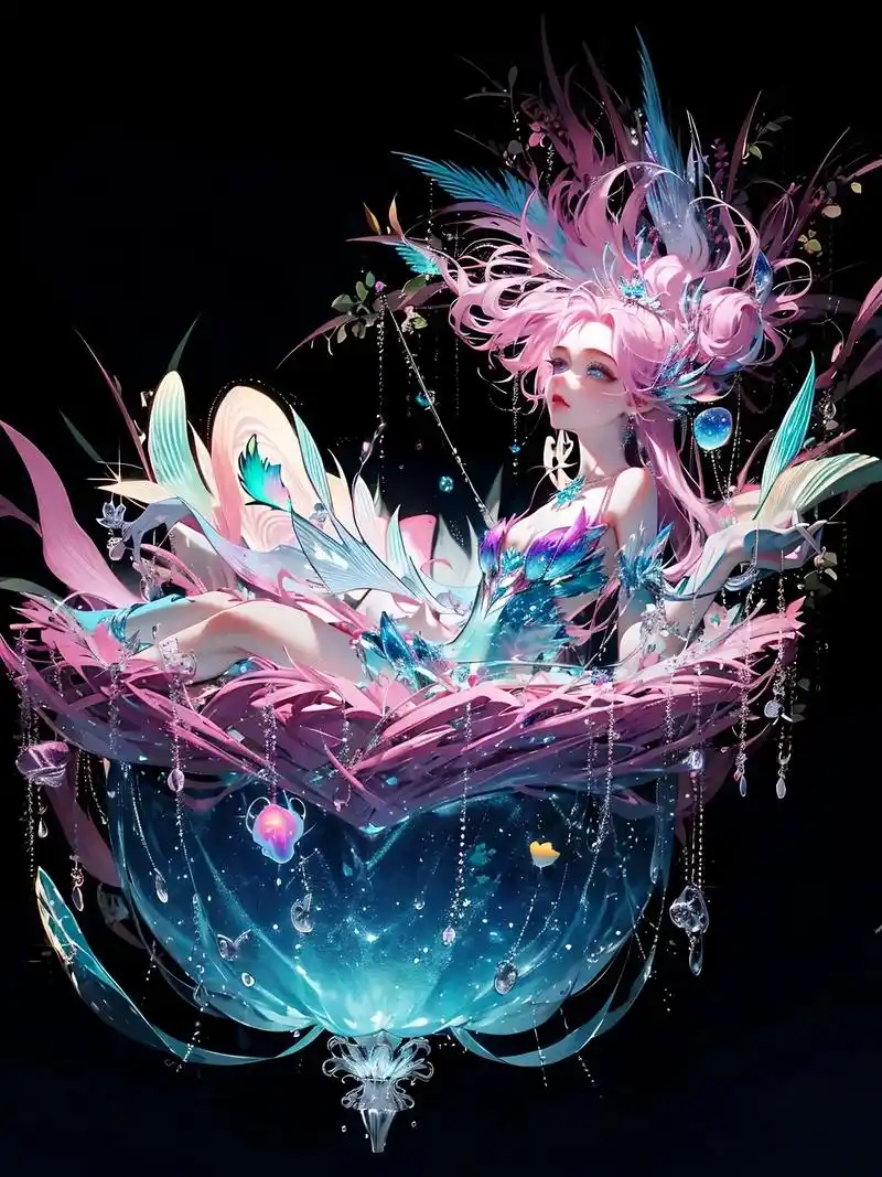 哇这个唯美花仙子好适合做锁屏壁纸9494.