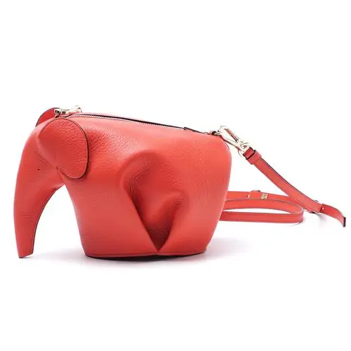 【包邮包税】loewe/罗意威 女士牛皮橙色大象单肩包 19930m93 7100