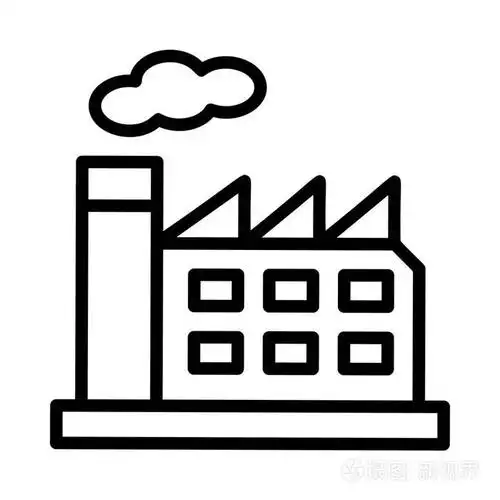 黑色轮廓现代工厂在白色背景下隔离插画-正版商用图片0owzxh-摄图新