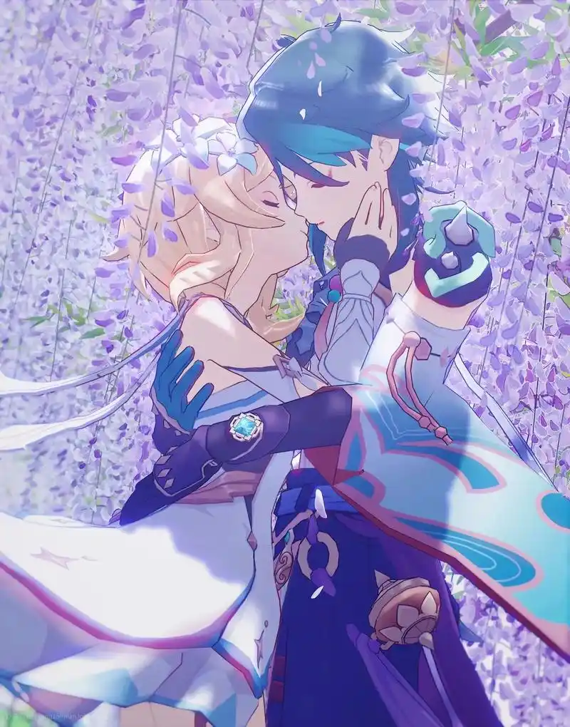 小情侣我呜呜呜呜真的好好磕#原神 #荧魈 #魈 #cp - 抖音