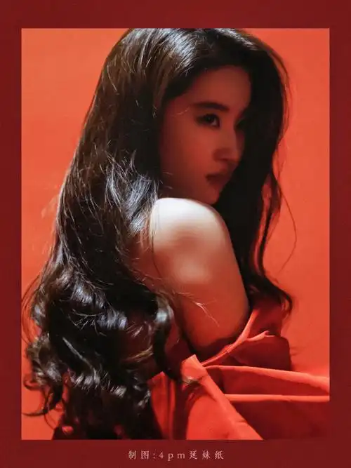 刘亦菲红裙雕刻感大片##刘亦菲时尚cosmo六月刊封面
