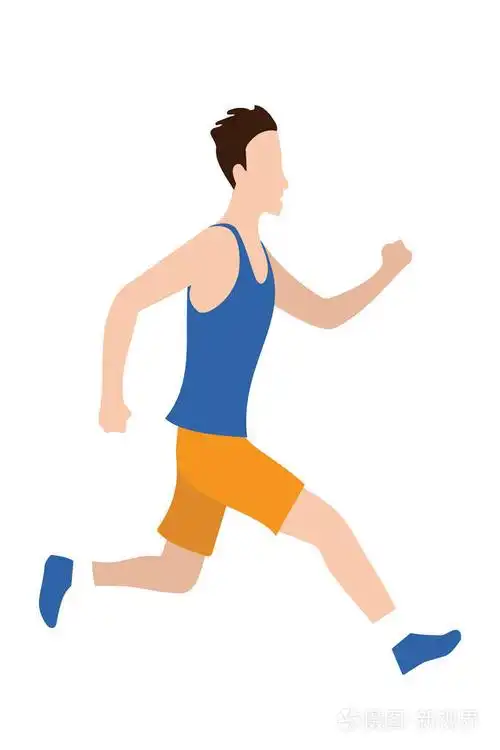 平面设计风格中的矢量跑步人.运动.运行.积极的健身