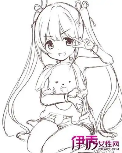 萌少女绘制技法简笔画