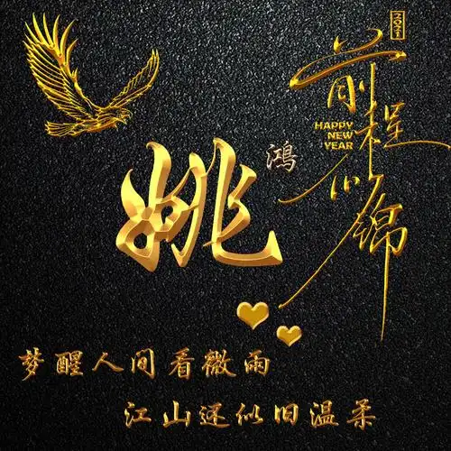 纯金质感姓氏照片头像高端商务打造让你的形象提升一个档次