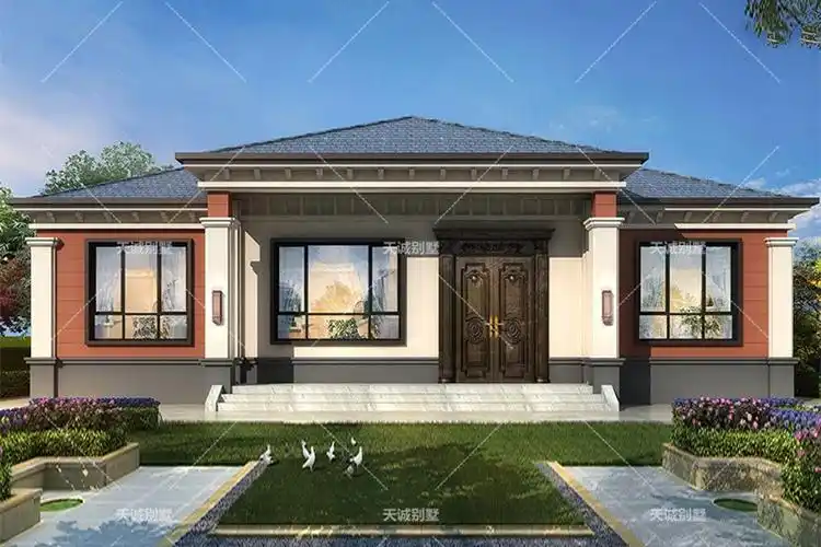 米147平方一层别墅设计图纸新中式风格经济实用农村自建房全套施工