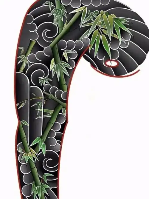 老传统半甲花臂纹身手稿图案分享