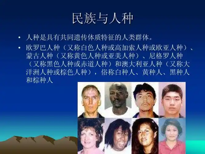 欧罗巴人种(又称白色人种或高加索人种或欧亚人种), 蒙古人种(又称