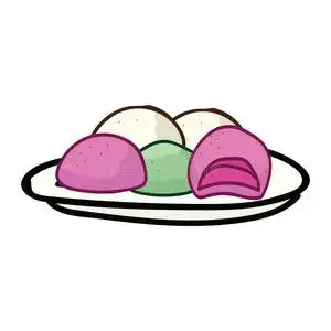 漂亮的糯米团分类向盘子矢量.手疲惫的日本人德西照片