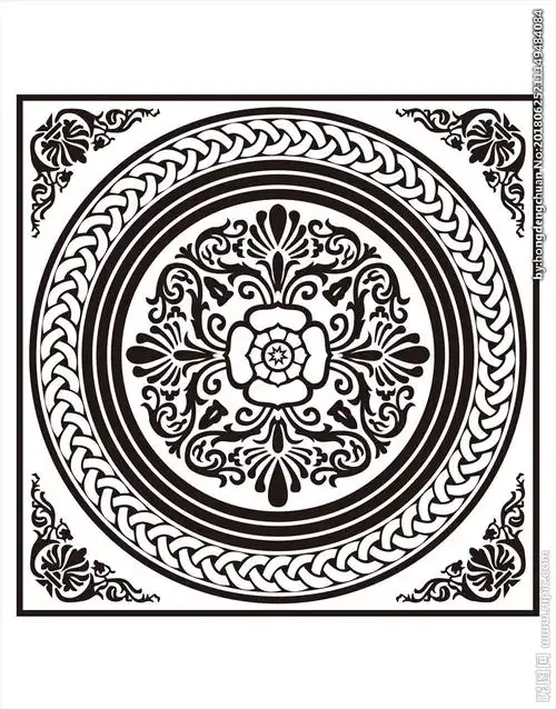 圆形古典花纹图案图片