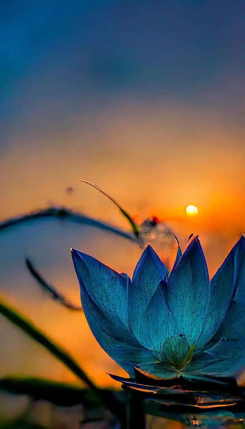 凡看到蓝色莲花盛开的都会有好事发生