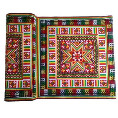 瑶族本土经典八角花纹样花边织带瑶家人服装头帕民族特色配饰辅料