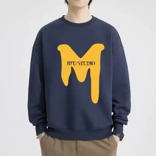 印花加厚宽松连帽卫衣外套男款加厚卫衣460克重磅美式