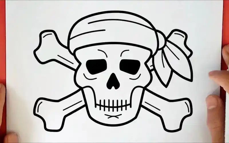 【简笔画】教你一步一步画海盗骷髅76~超级简单的绘画,一看就会!