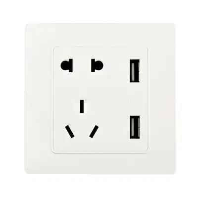 usb插座面板墙式86型墙壁家用智能2.1a手机5v充电双usb五孔插座