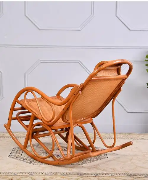 2022新款夏天摇摇椅午休藤椅老人扶手真藤椅摇椅靠背椅大人藤编阳台