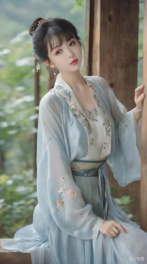 这位仙气飘飘的蓝丝古装少女,令人过目难忘.